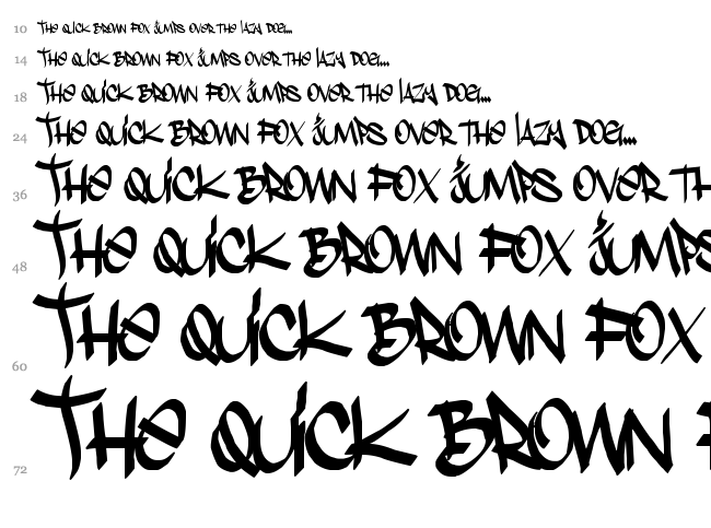 Stylin' BRK font waterfall